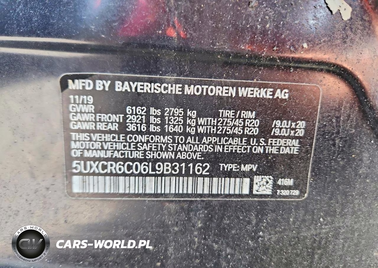 2020 BMW X5 xDrive40I VIN:5UXCR6C06L9B31162 - 12