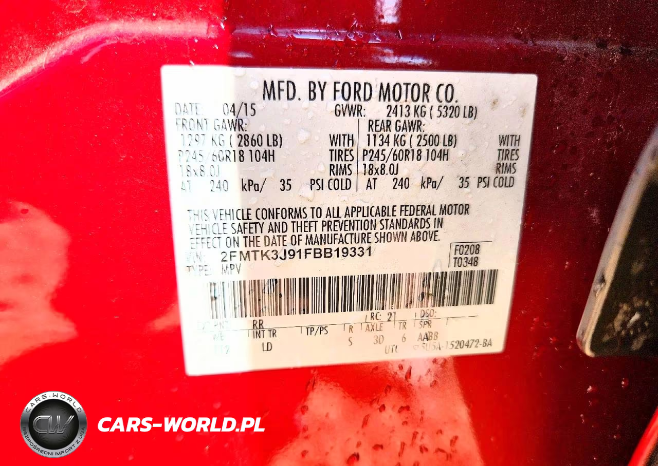 2015 Ford Edge Sel VIN:2FMTK3J91FBB19331 - 14