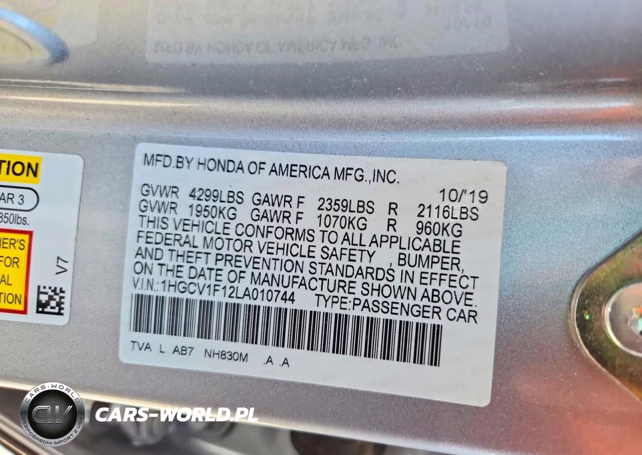 2020 Honda Accord Lx VIN:1HGCV1F12LA010744 - 12