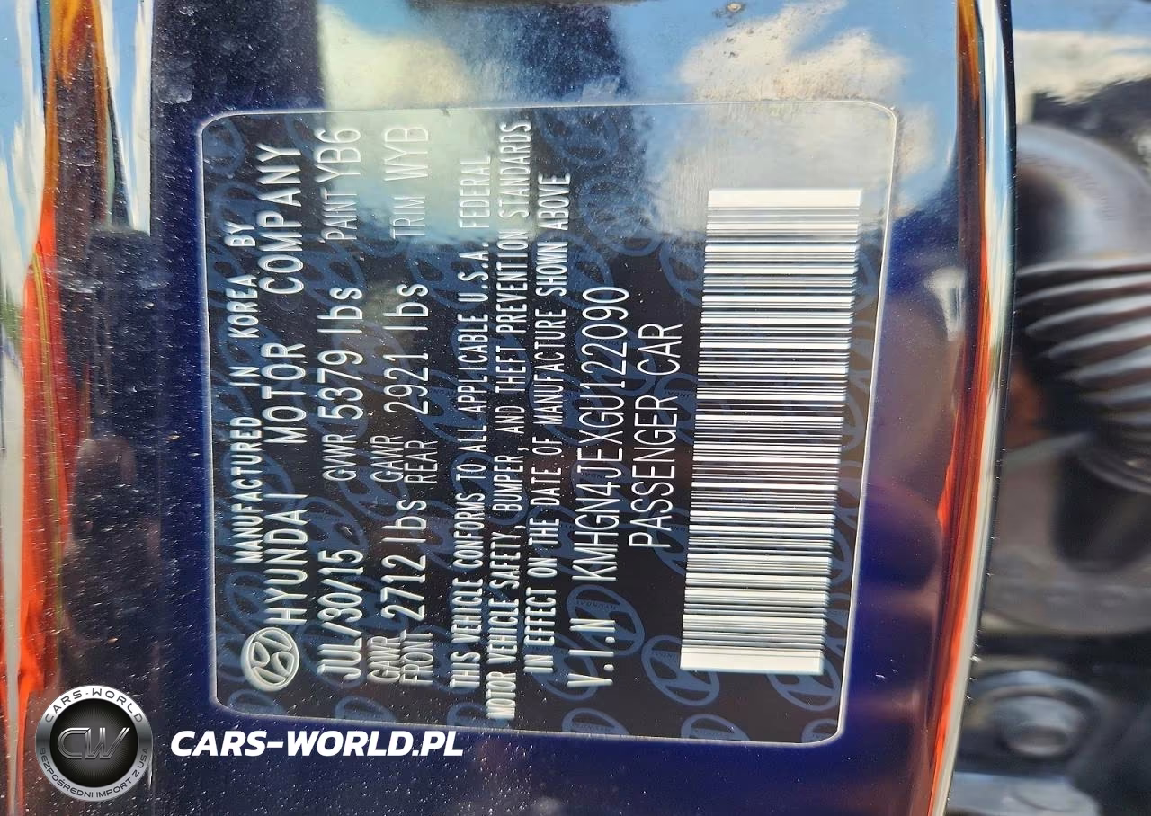 2016 Hyundai Genesis 3.8 VIN:KMHGN4JEXGU122090 - 12