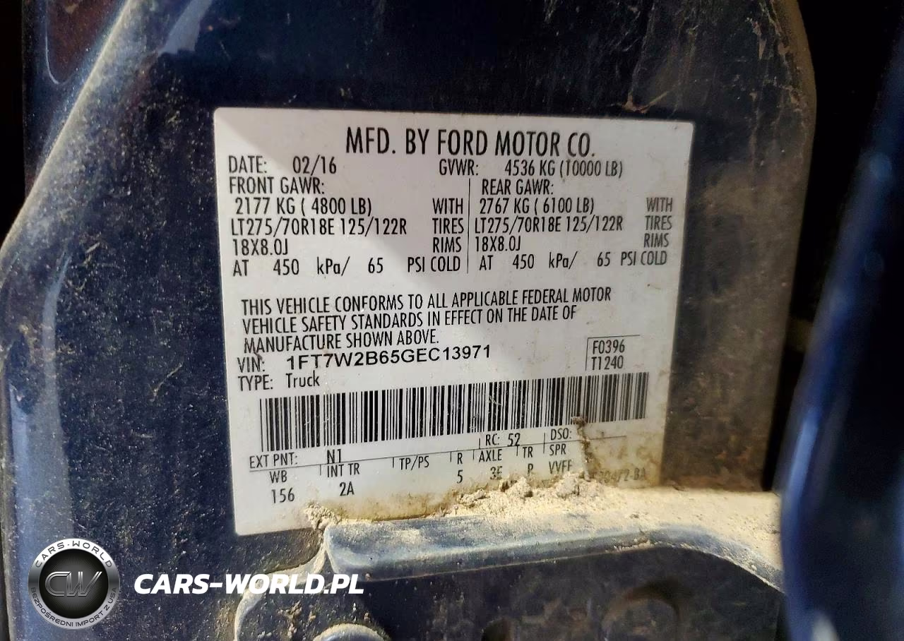 2016 Ford F250 Super Duty VIN:1FT7W2B65GEC13971 - 12