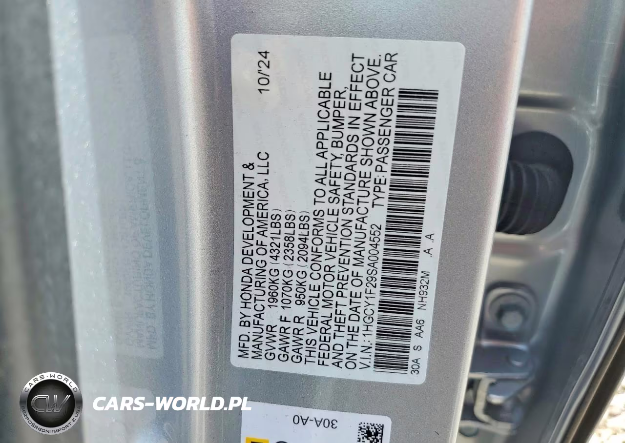 2025 Honda Accord Lx VIN:1HGCY1F29SA004552 - 12