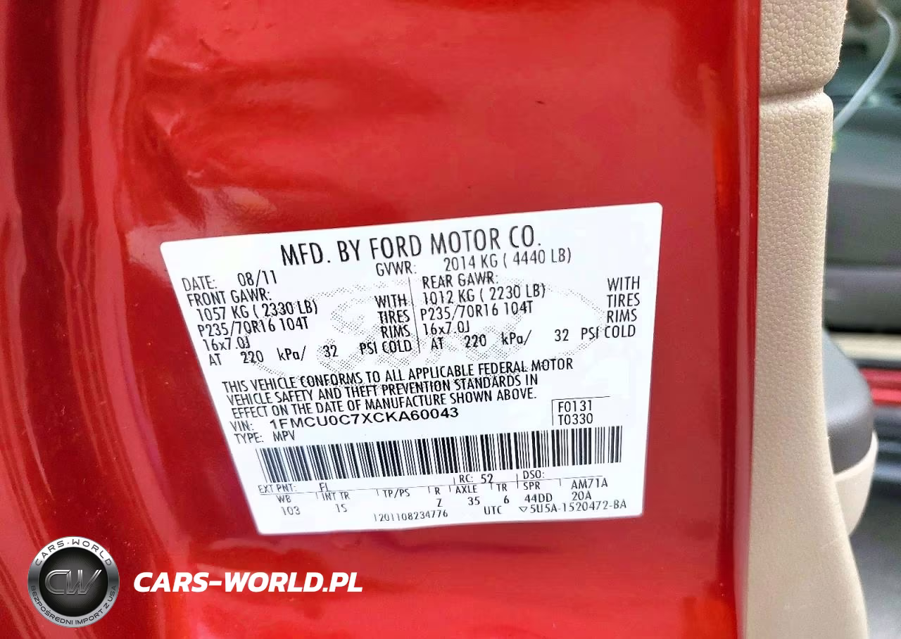 2012 Ford Escape Xls VIN:1FMCU0C7XCKA60043 - 14
