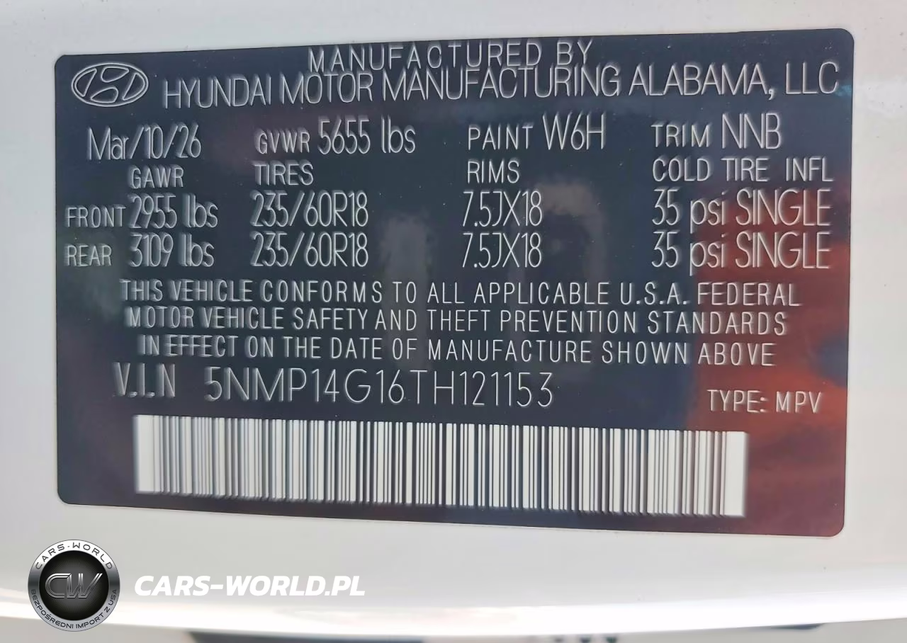 2026 Hyundai Santa Fe Se VIN:5NMP14G16TH121153 - 13