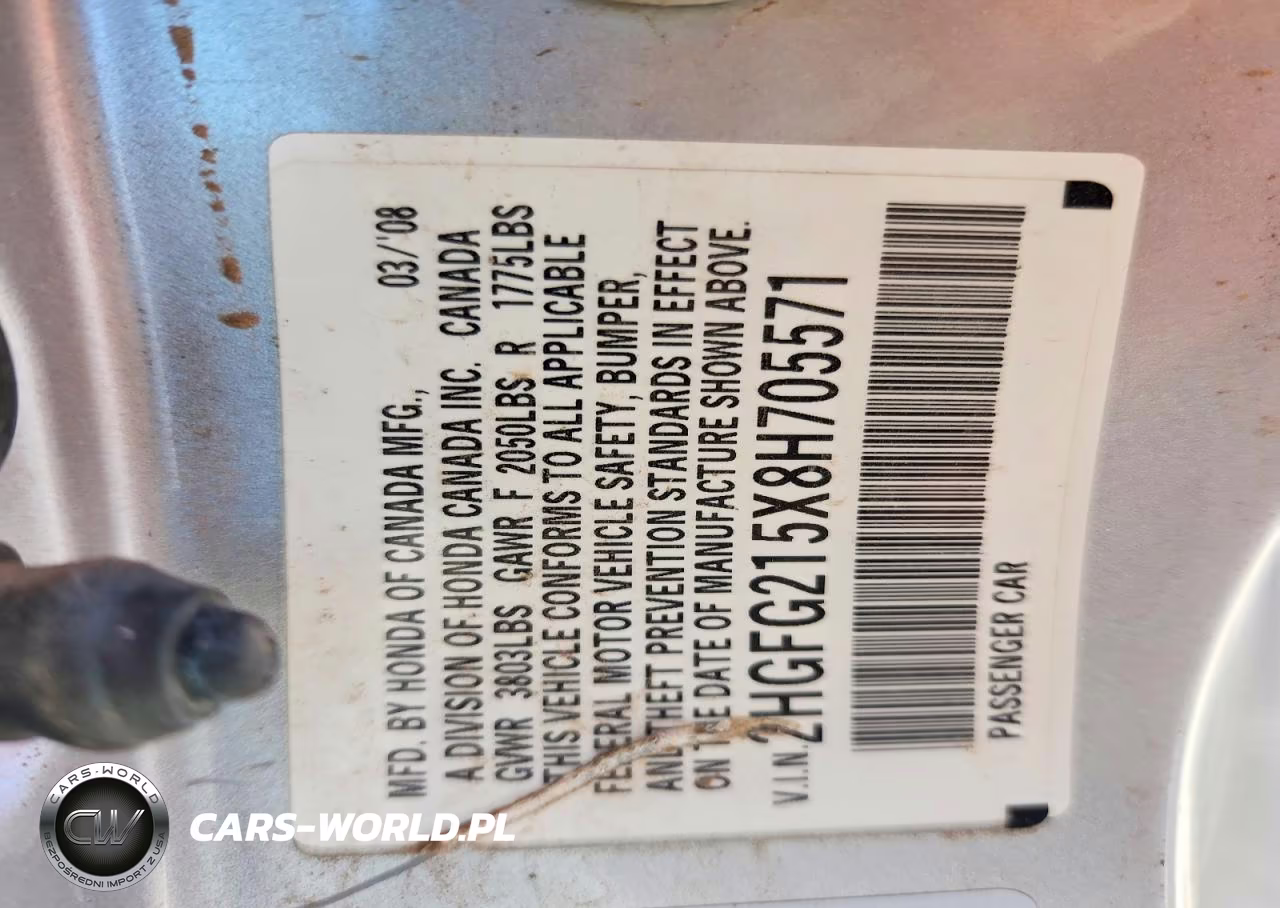 2008 Honda Civic Si VIN:2HGFG215X8H705571 - 12