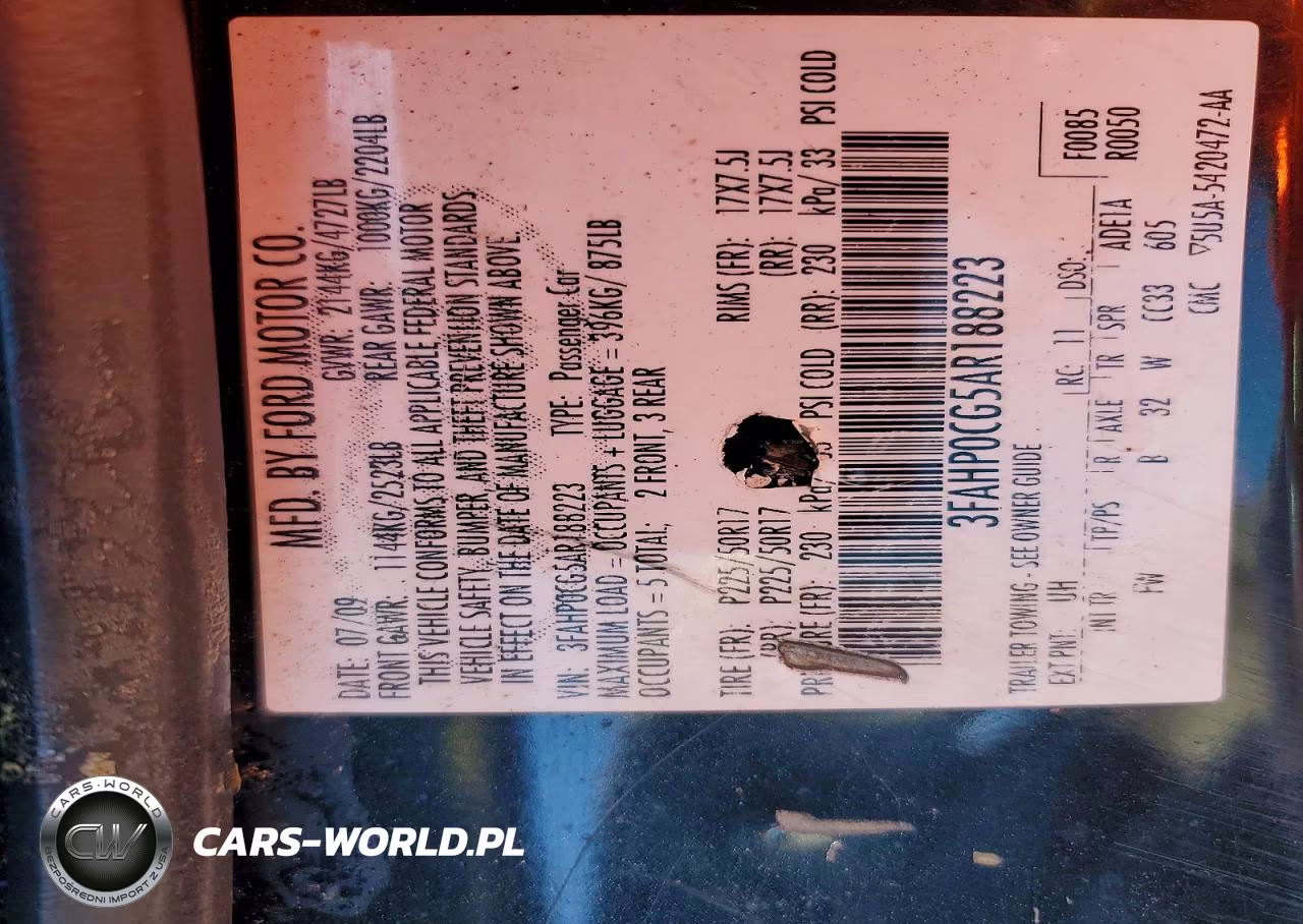 2010 Ford Fusion Sel VIN:3FAHP0CG5AR188223 - 12