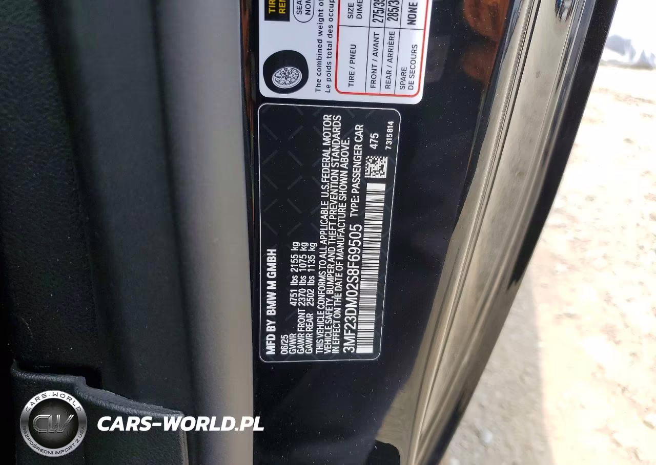 2025 BMW M2 VIN:3MF23DM02S8F69505 - 12