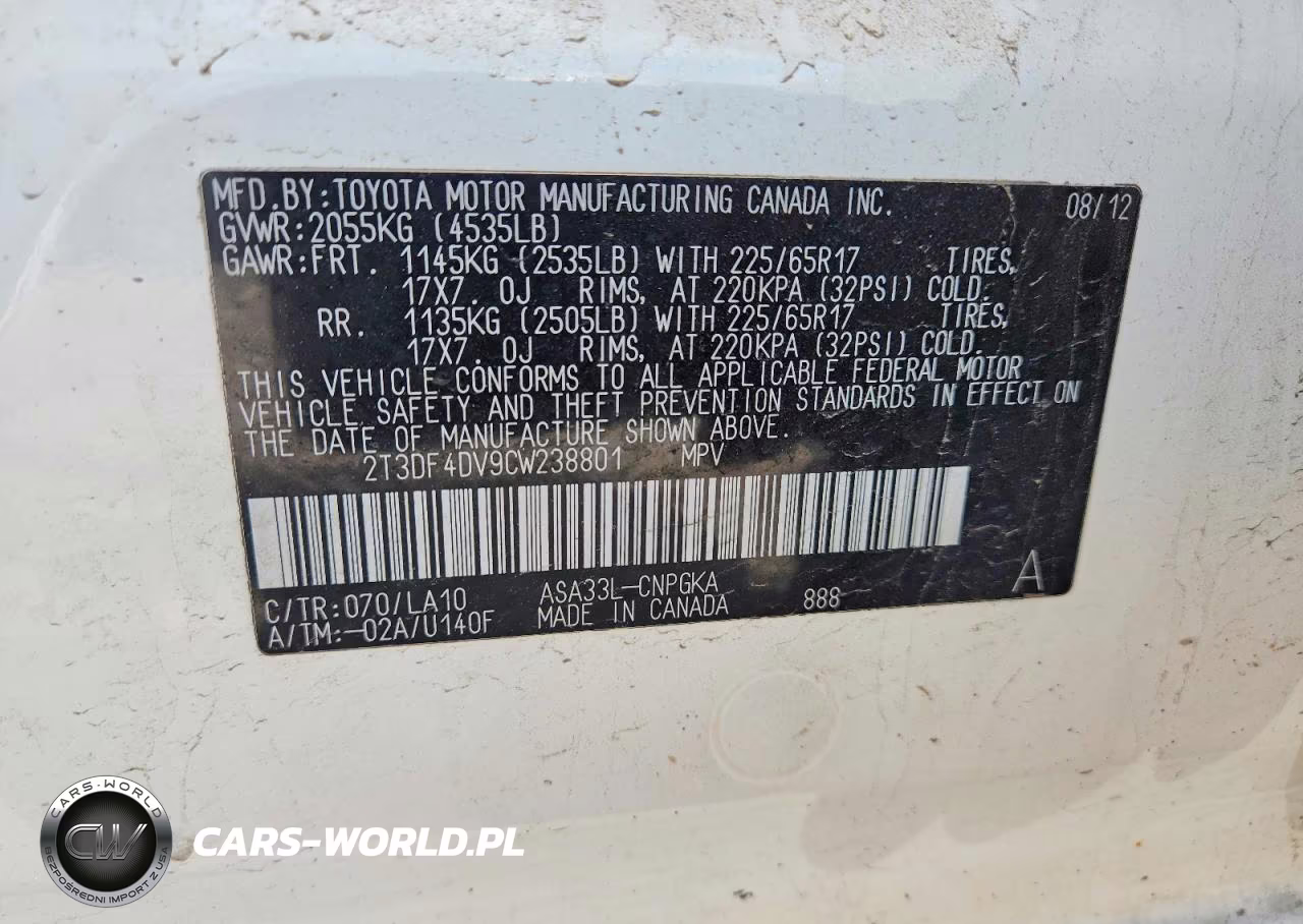 2012 Toyota Rav4 Limited VIN:2T3DF4DV9CW238801 - 13