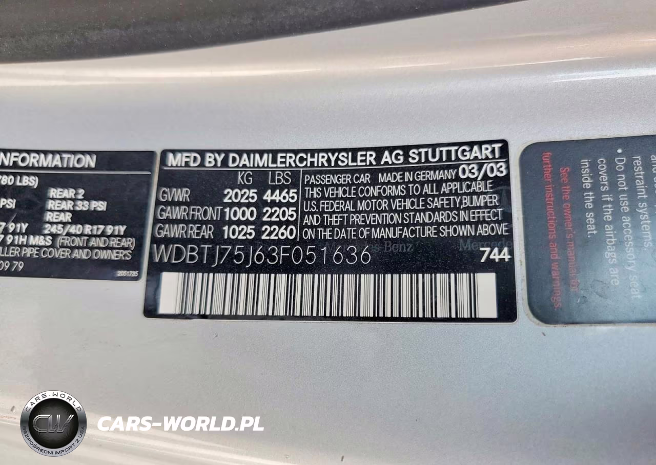 2003 Mercedes-Benz Clk 500 VIN:WDBTJ75J63F051636 - 13