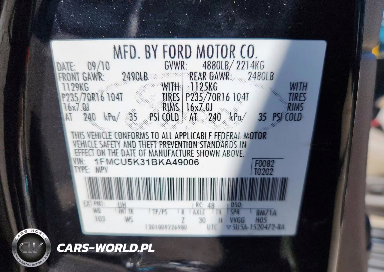 2011 Ford Escape Hybrid VIN:1FMCU5K31BKA49006 - 13