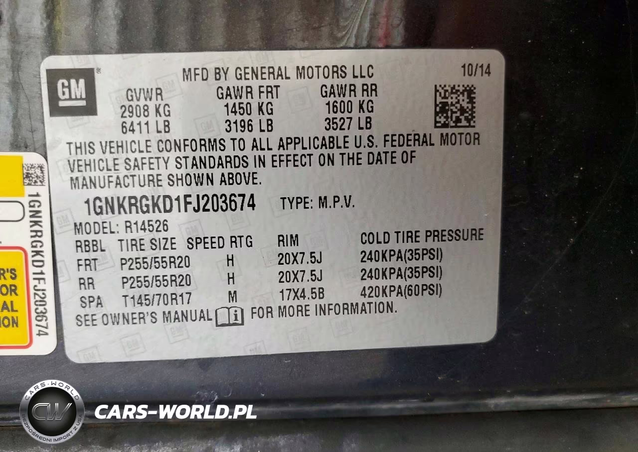 2015 Chevrolet Traverse Lt VIN:1GNKRGKD1FJ203674 - 13