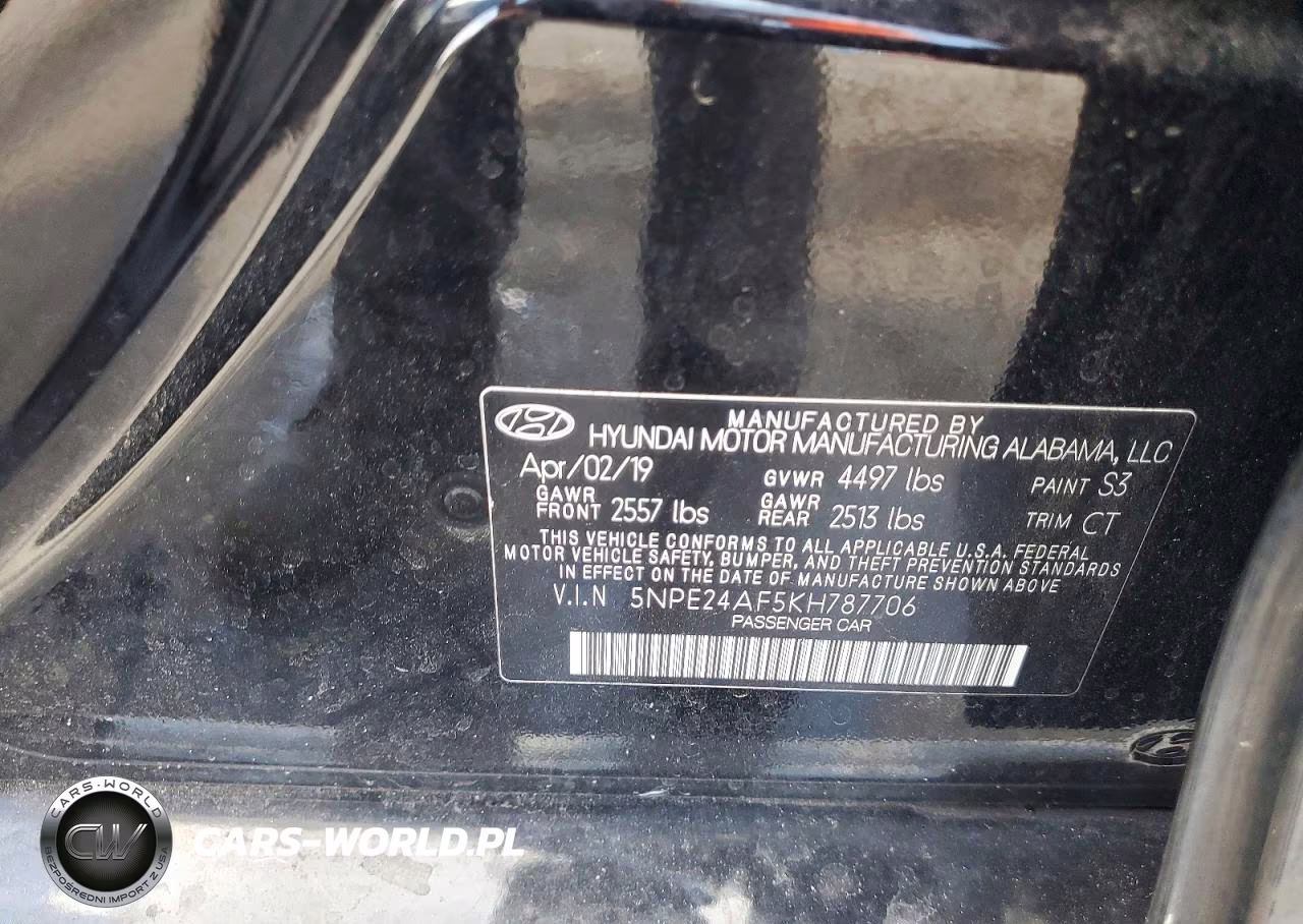 2019 Hyundai Sonata Se VIN:5NPE24AF5KH787706 - 12