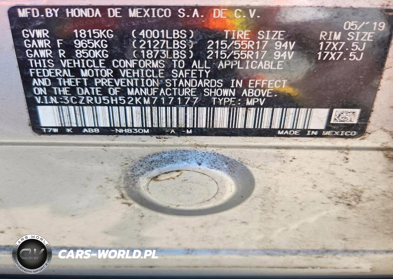 2019 Honda Hr-V Ex VIN:3CZRU5H52KM717177 - 13