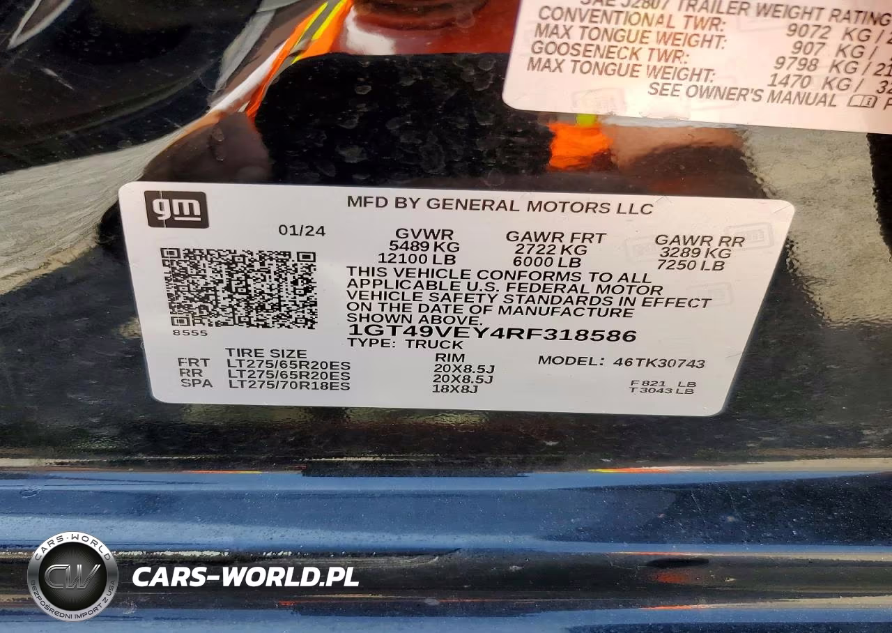 2024 GMC Sierra K3500 At4 VIN:1GT49VEY4RF318586 - 10