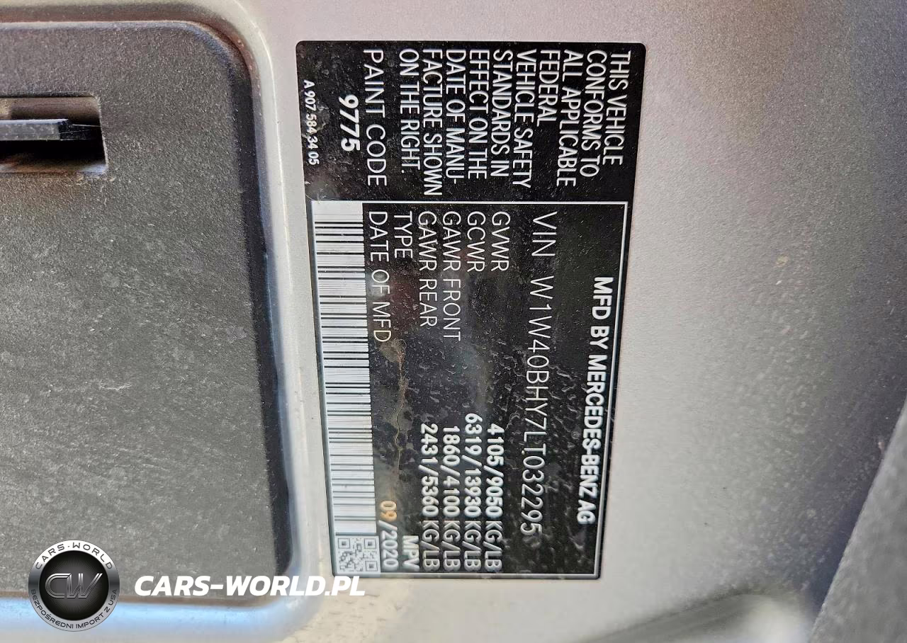 2020 Mercedes-Benz Sprinter 2500 VIN:W1W40BHY7LT032295 - 13