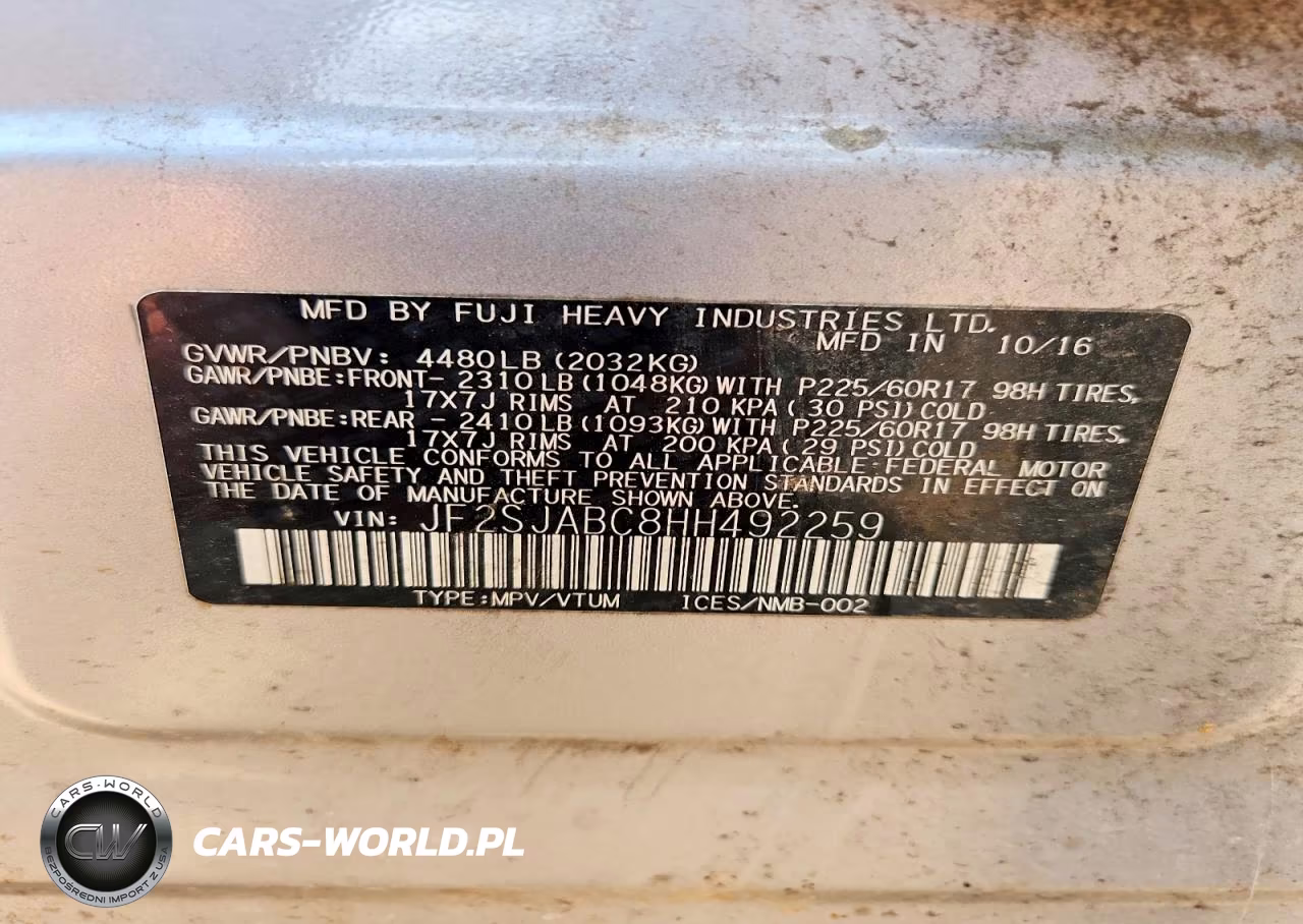 2017 Subaru Forester VIN:JF2SJABC8HH492259 - 12