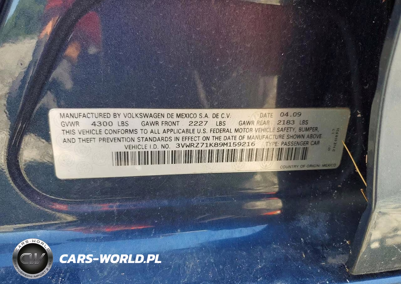 2009 Volkswagen Jetta Se VIN:3VWRZ71K89M159216 - 12