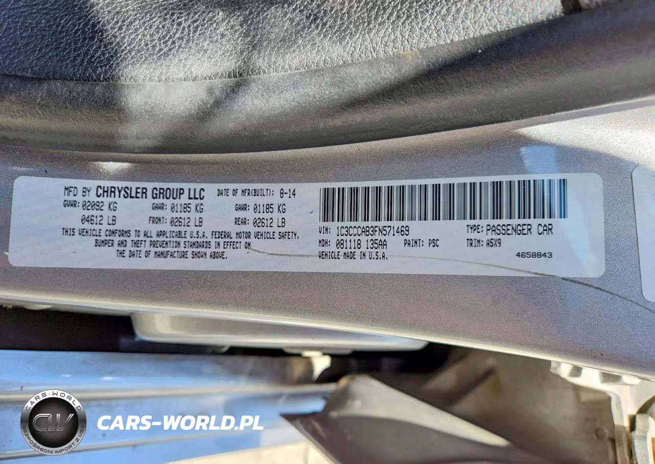 2015 Chrysler 200 Limited VIN:1C3CCCAB3FN571469 - 12