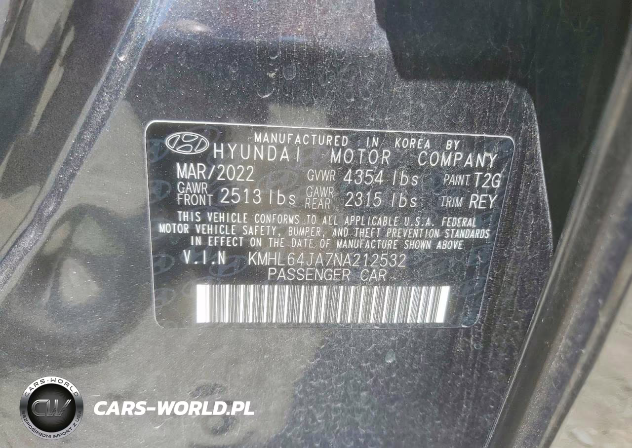 2022 Hyundai Sonata Sel VIN:KMHL64JA7NA212532 - 12