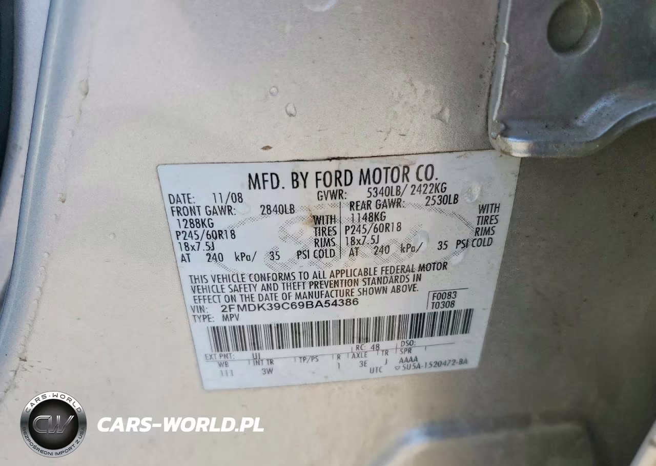 2009 Ford Edge Limited VIN:2FMDK39C69BA54386 - 13