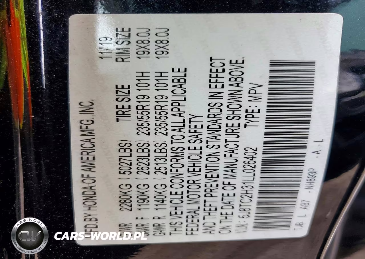 2020 Acura Rdx VIN:5J8TC2H31LL026402 - 13