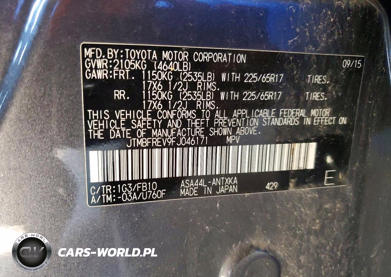 2015 Toyota Rav4 Le VIN:JTMBFREV9FJ046171 - 13