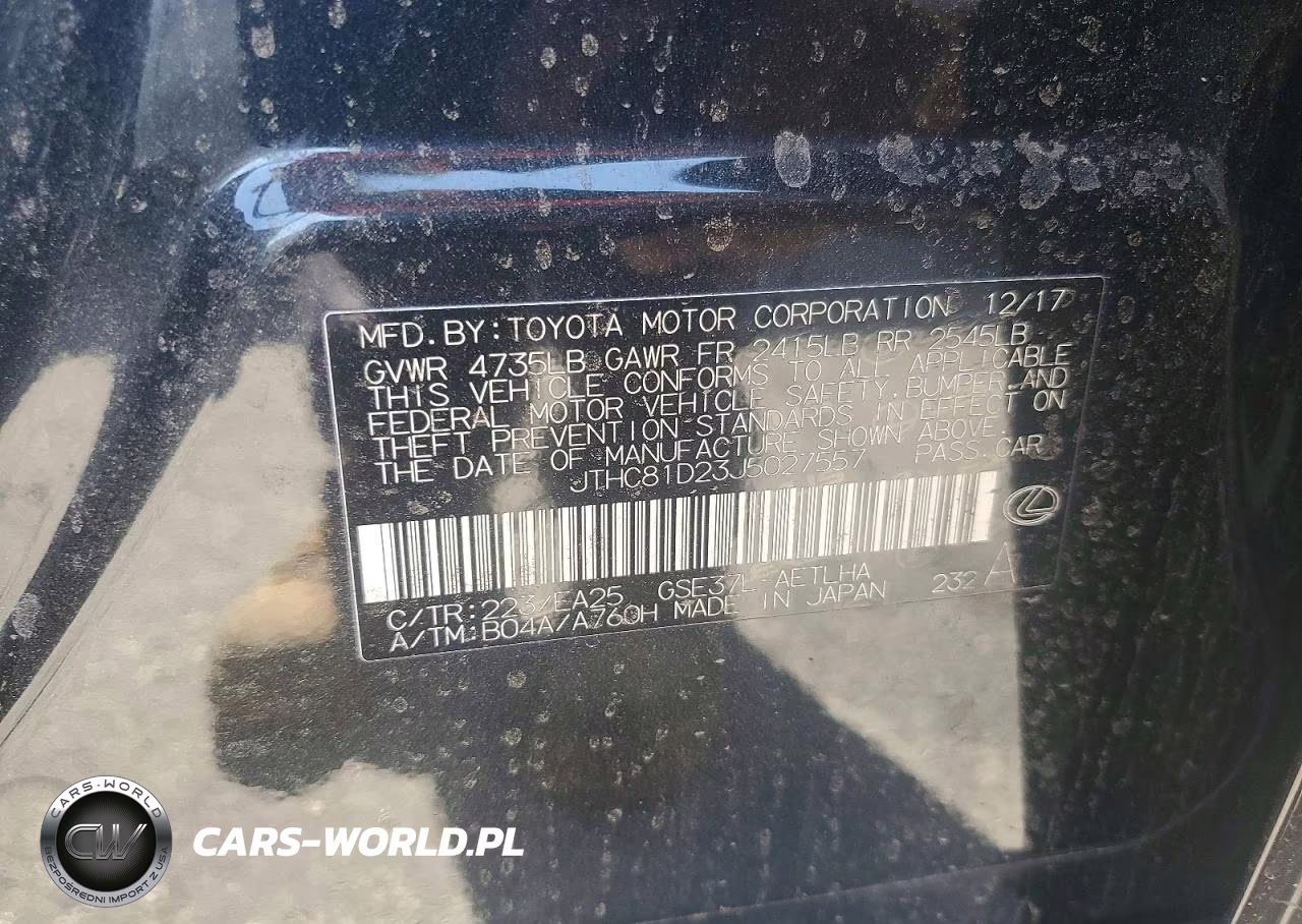 2018 Lexus Is 300 VIN:JTHC81D23J5027557 - 12