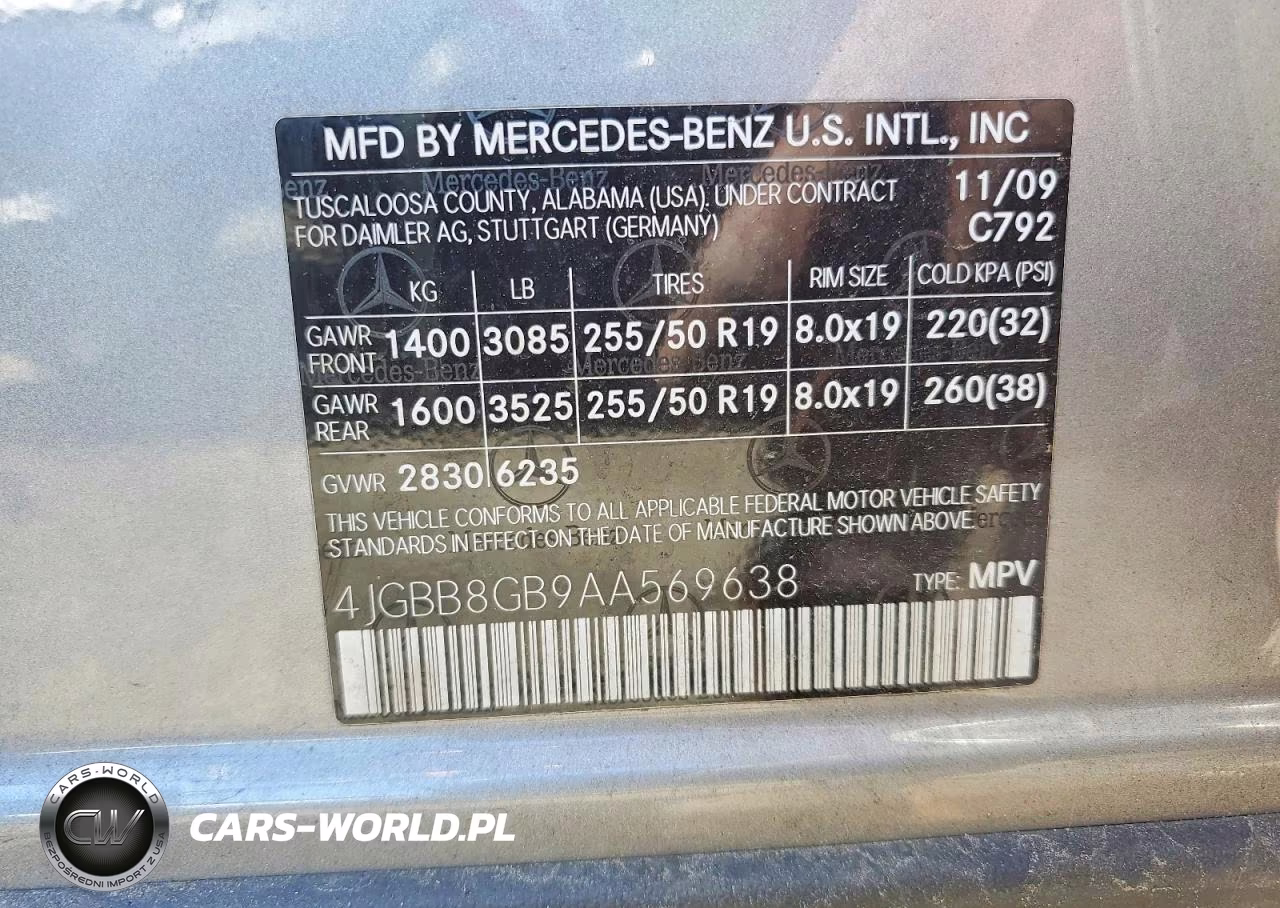 2010 Mercedes-Benz Ml 350 4Matic VIN:4JGBB8GB9AA569638 - 13