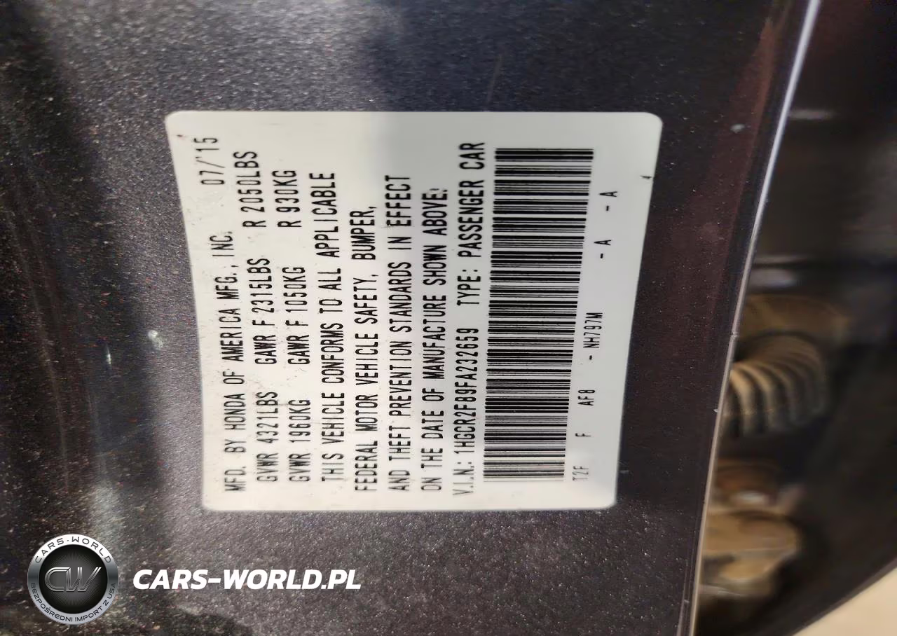 2015 Honda Accord Exl VIN:1HGCR2F89FA232659 - 12