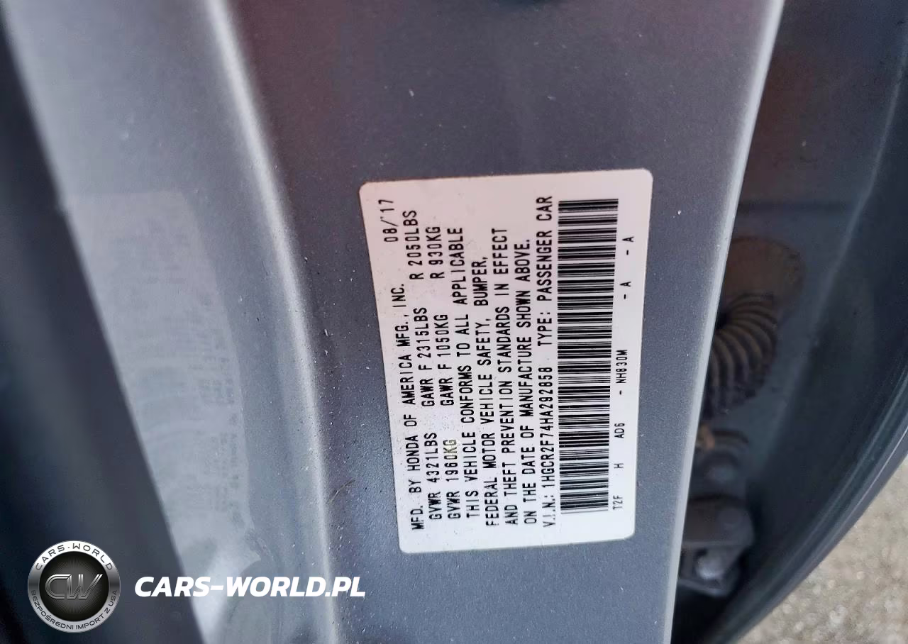 2017 Honda Accord Ex VIN:1HGCR2F74HA292858 - 12
