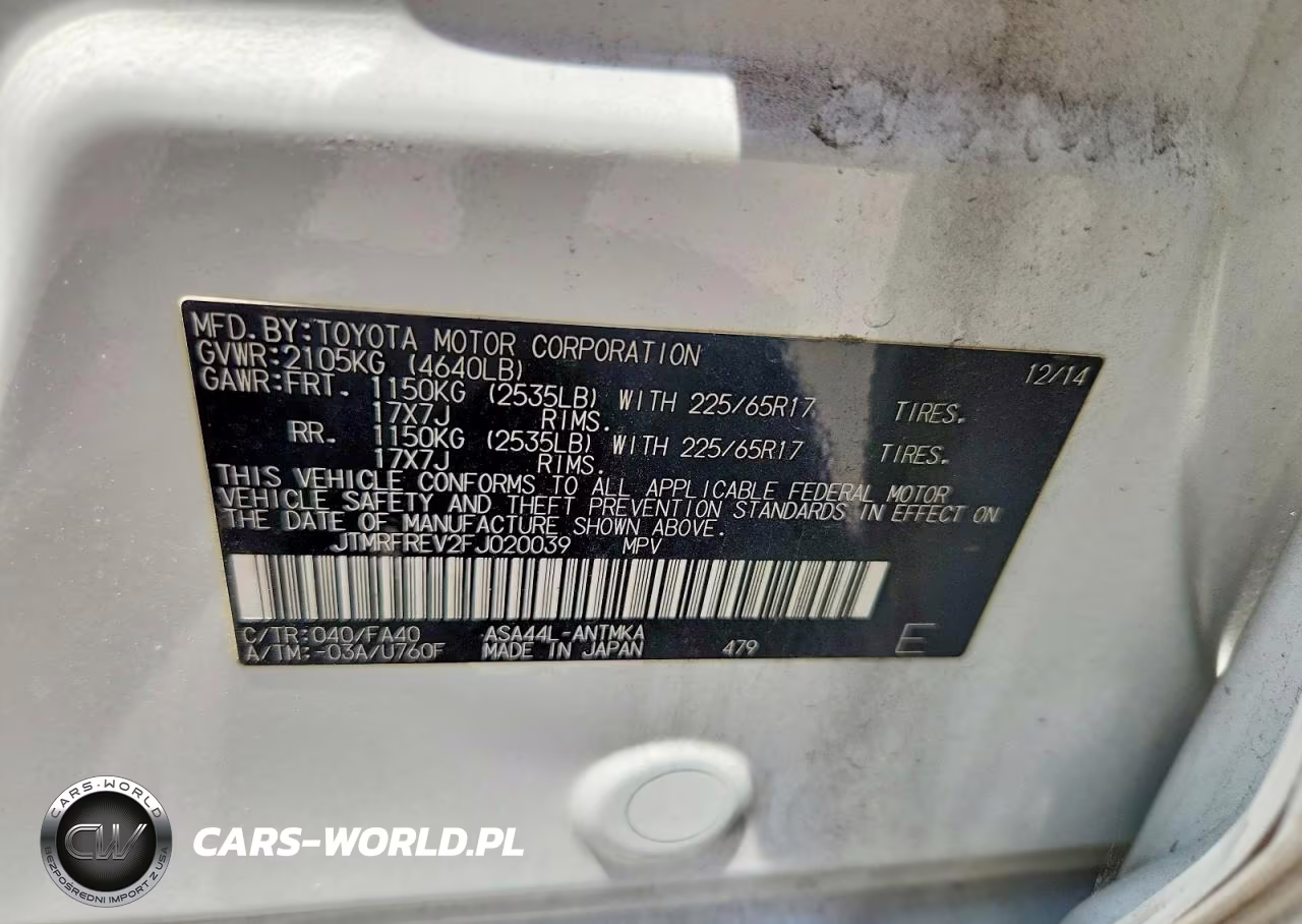 2015 Toyota Rav4 Xle VIN:JTMRFREV2FJ020039 - 13