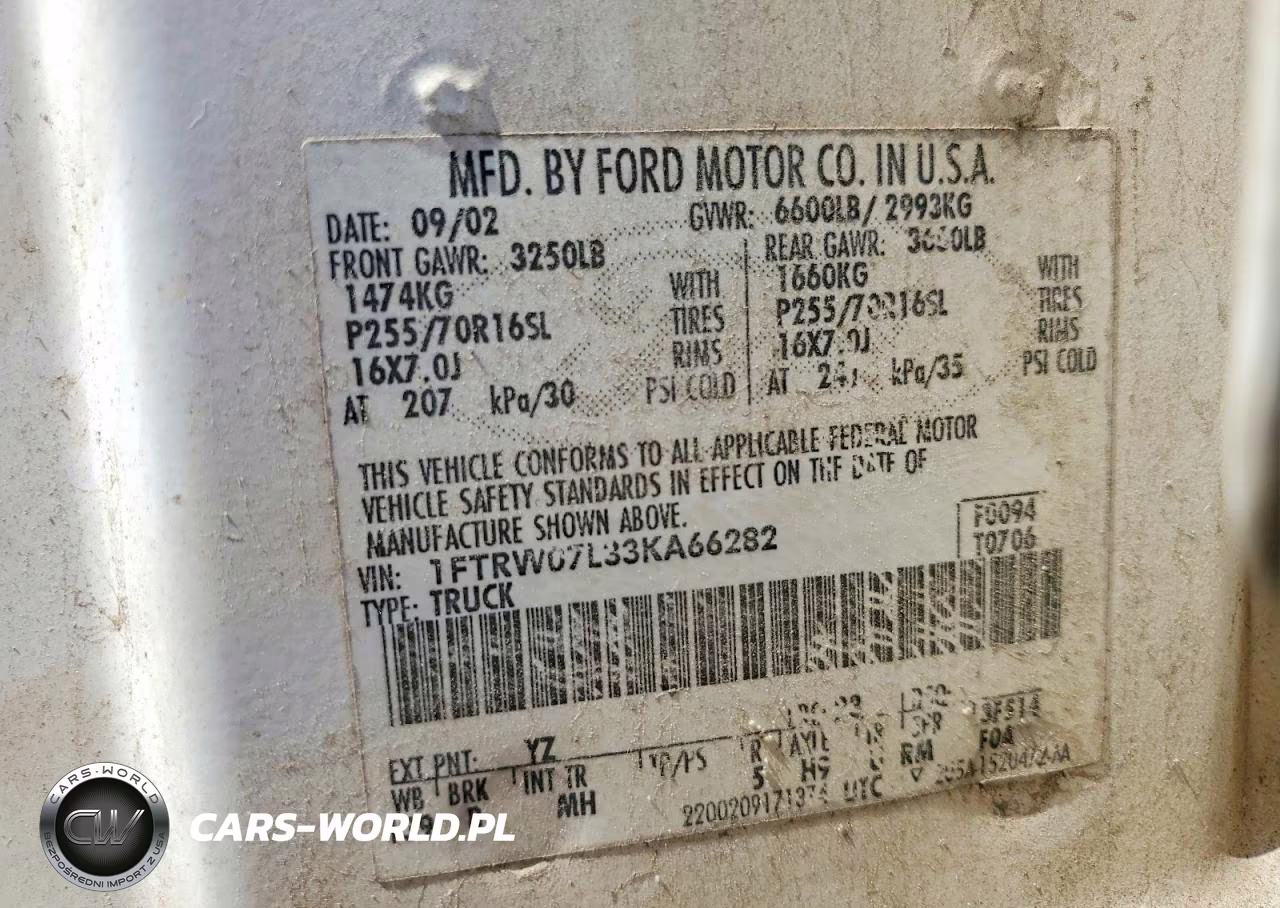 2003 Ford F150 Supercrew VIN:1FTRW07L33KA66282 - 12