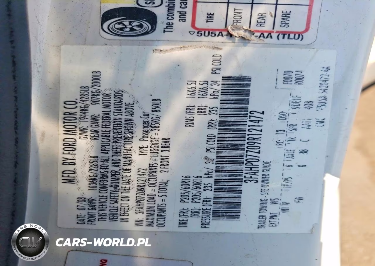 2009 Ford Fusion Se VIN:3FAHP07Z09R121472 - 12