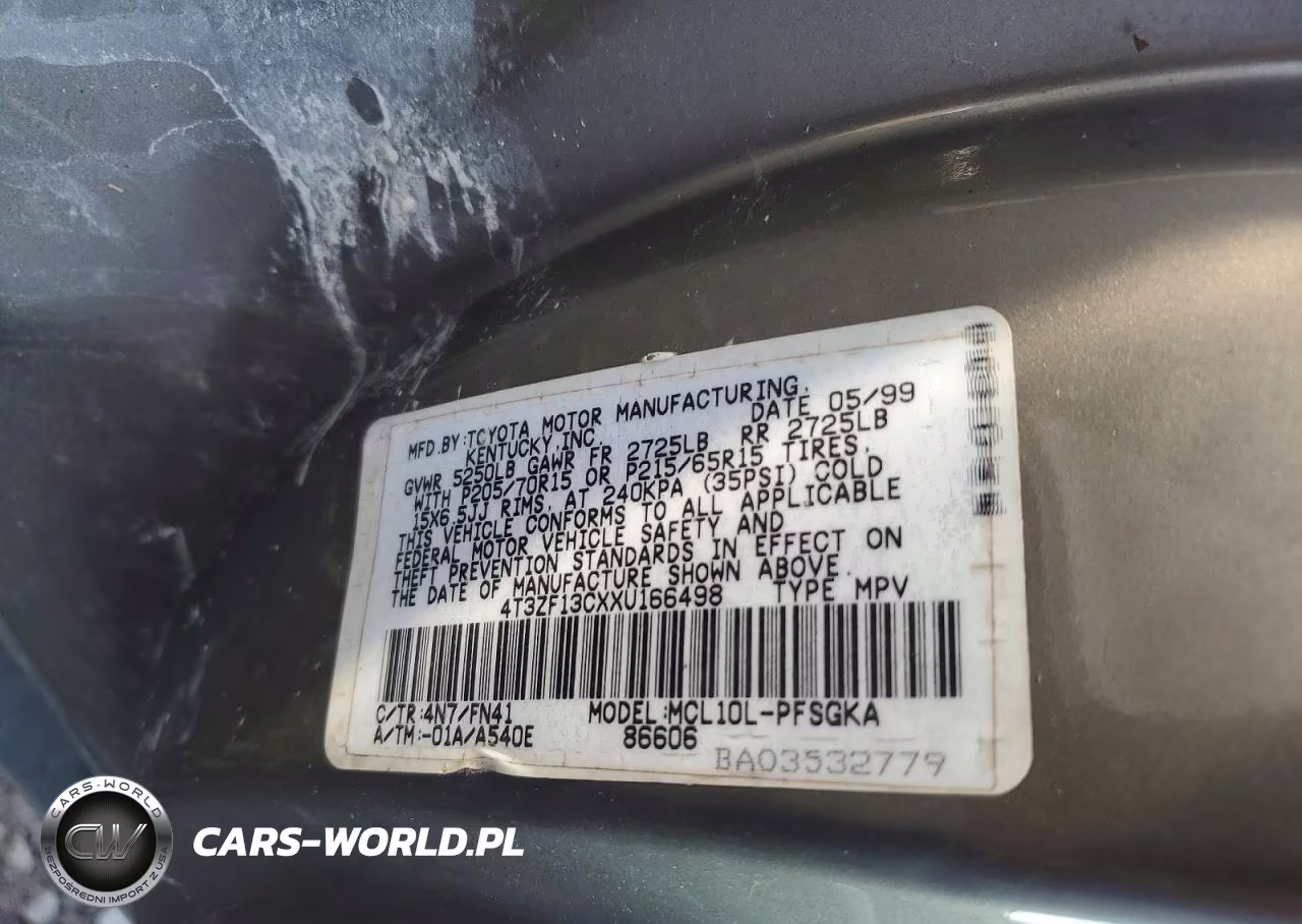 1999 Toyota Sienna Le VIN:4T3ZF13CXXU166498 - 13