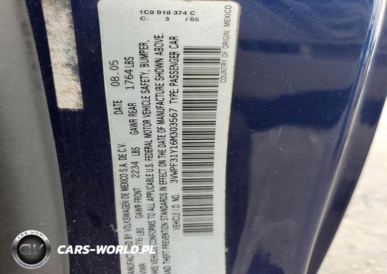 2006 Volkswagen New Beetle Convertible VIN:3VWPF31Y16M303567 - 12