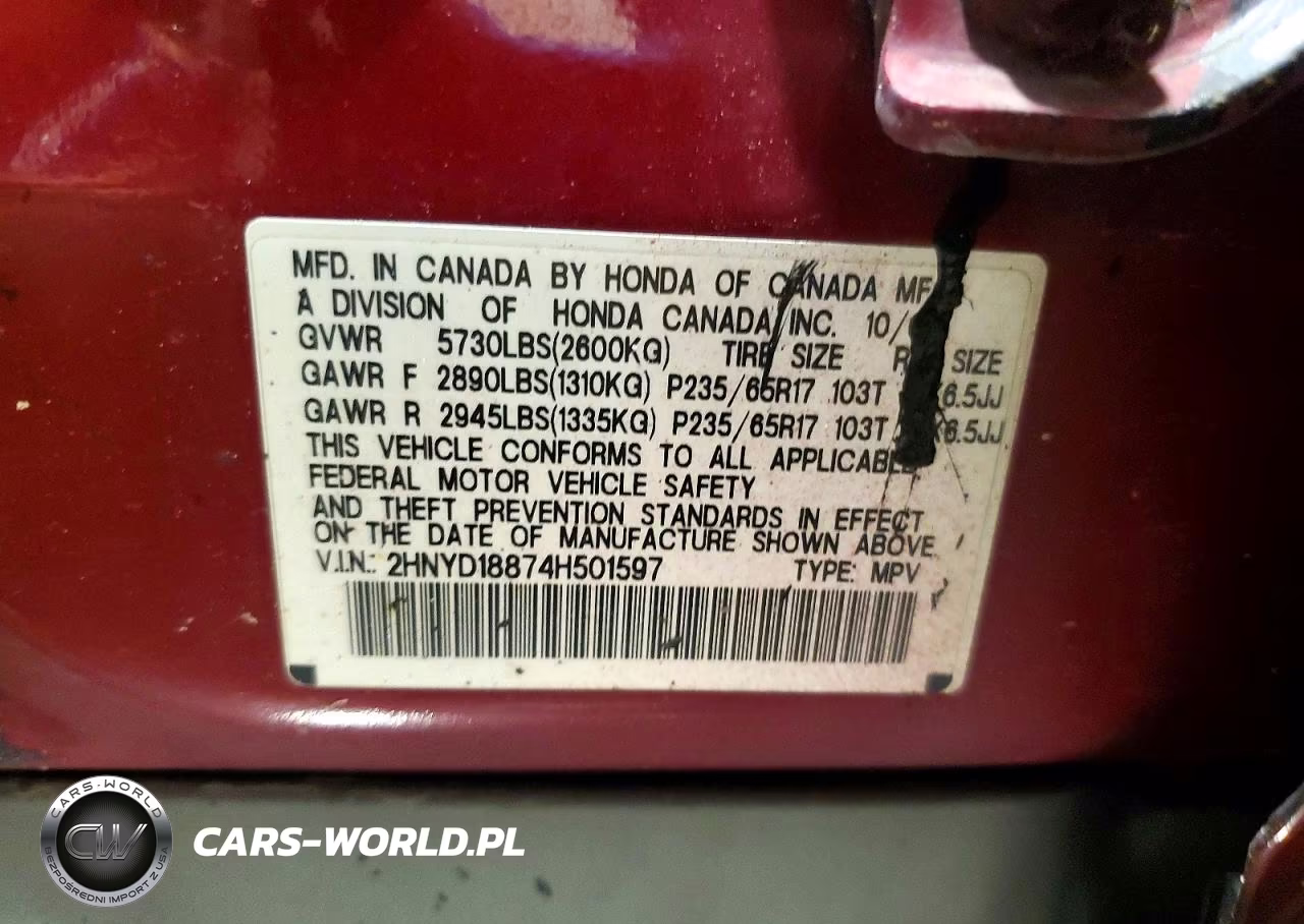2004 Acura Mdx Touring VIN:2HNYD18874H501597 - 14