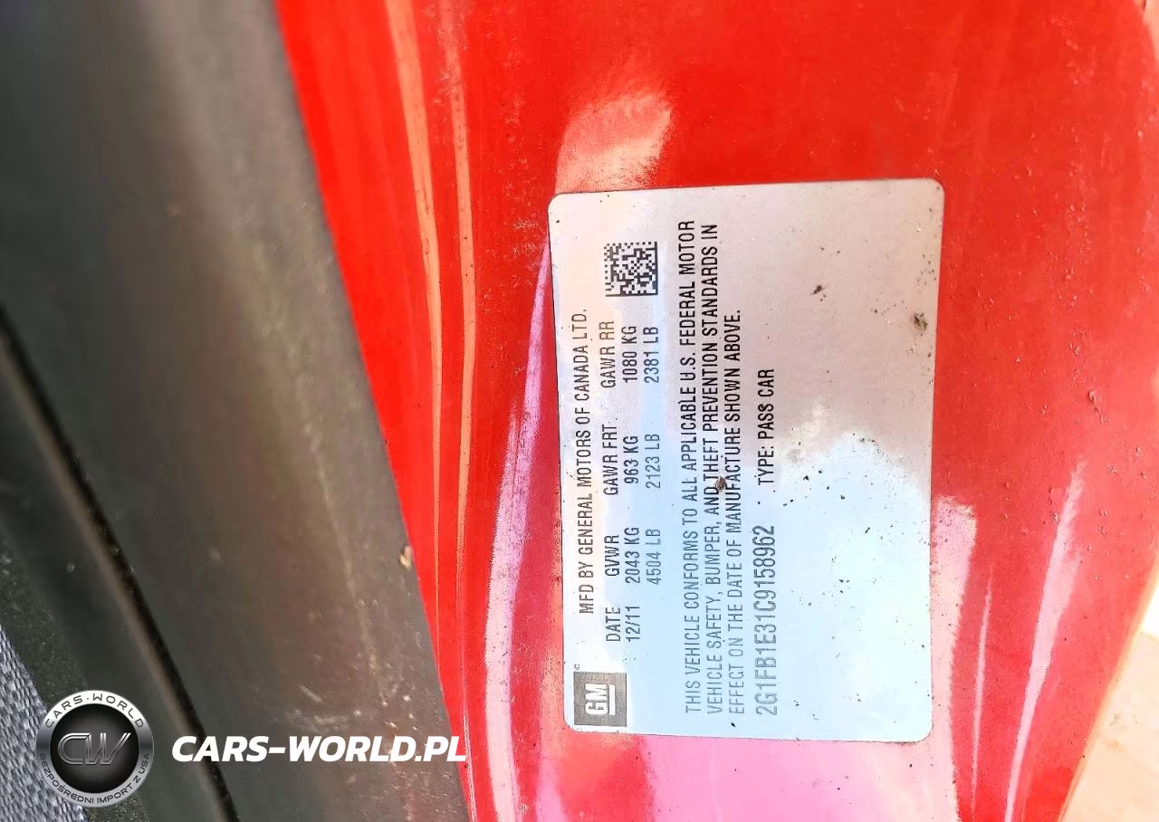 2012 Chevrolet Camaro Lt VIN:2G1FB1E31C9158962 - 13