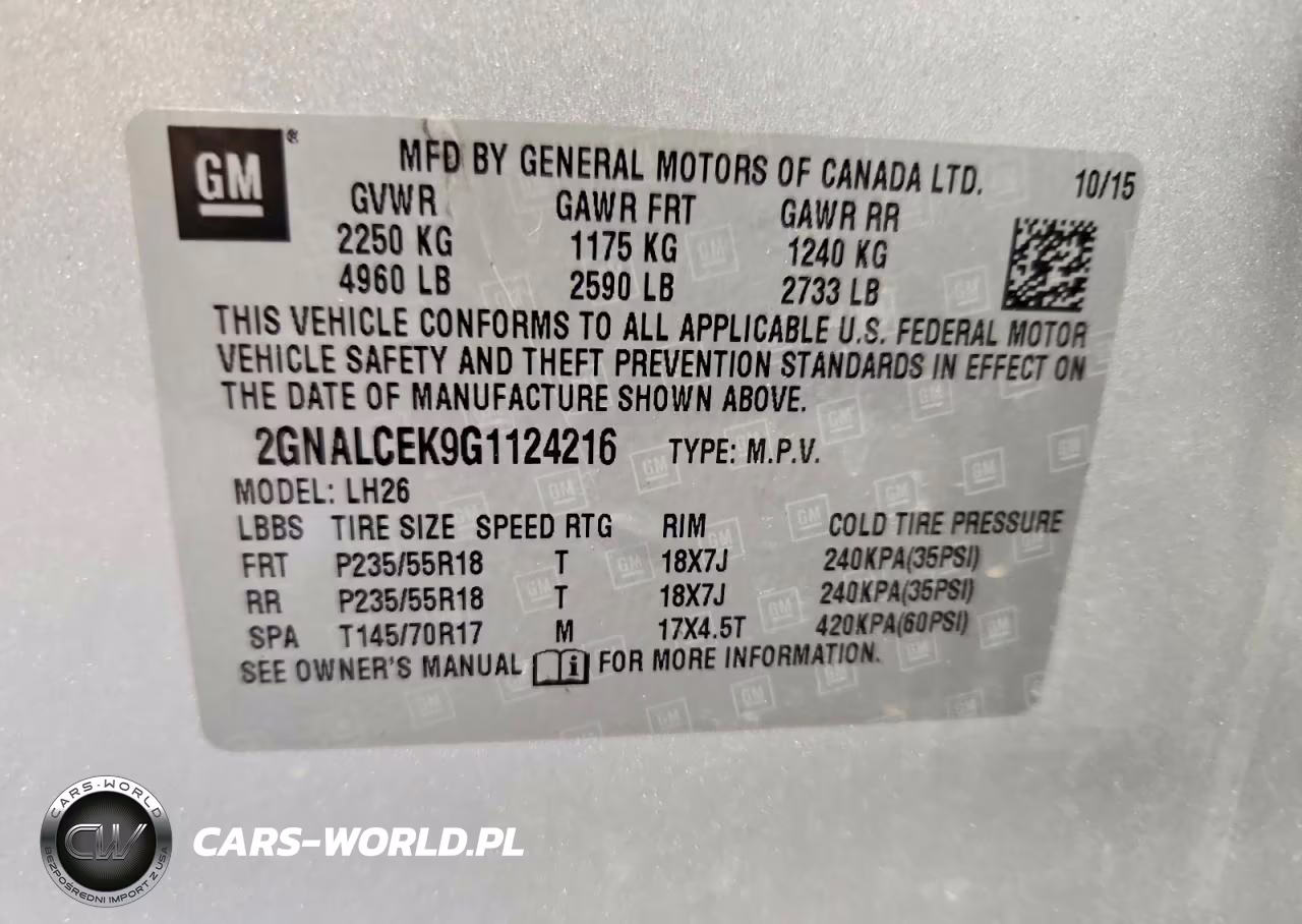 2016 Chevrolet Equinox Lt VIN:2GNALCEK9G1124216 - 13