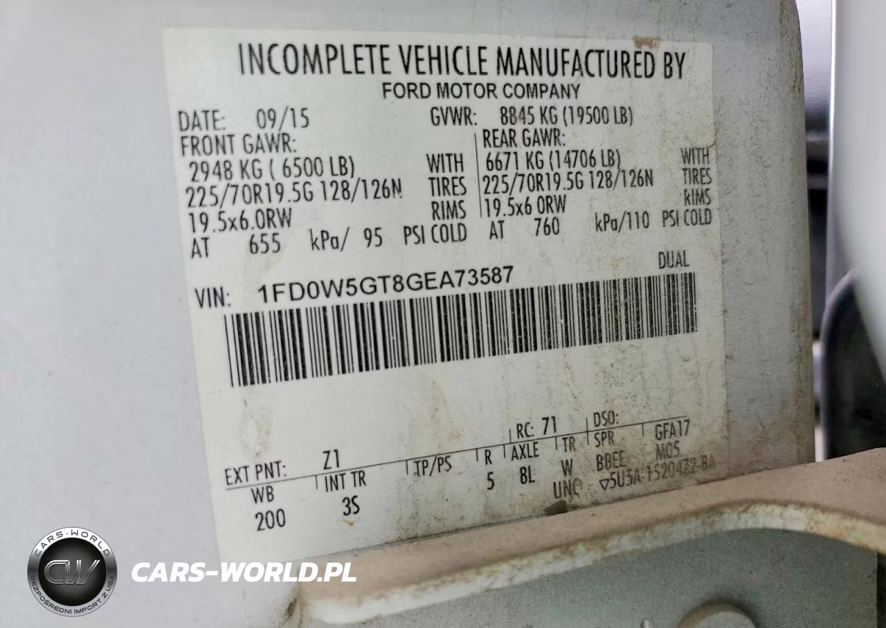2016 Ford F550 Super Duty VIN:1FD0W5GT8GEA73587 - 12