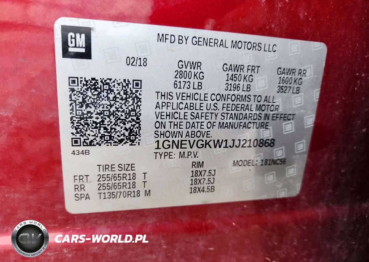 2018 Chevrolet Traverse Lt VIN:1GNEVGKW1JJ210868 - 13