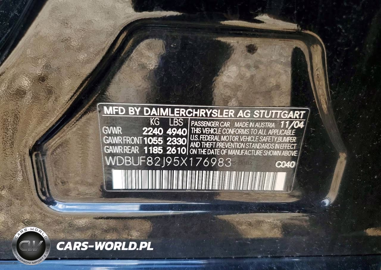 2005 Mercedes-Benz E 320 4Matic VIN:WDBUF82J95X176983 - 12