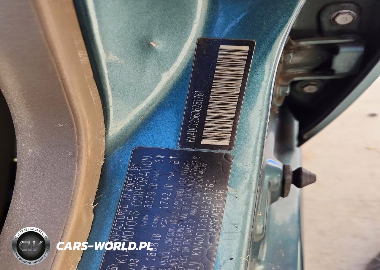2003 Kia Rio Base VIN:KNADC125636281761 - 12