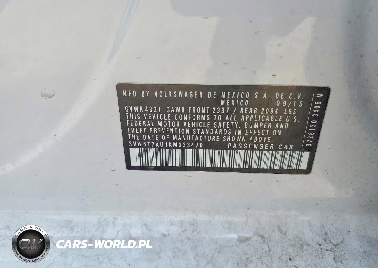 2019 Volkswagen Gti S VIN:3VW6T7AU1KM033470 - 12