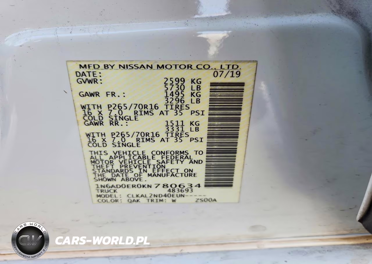 2019 Nissan Frontier Sv VIN:1N6AD0ER0KN780634 - 12