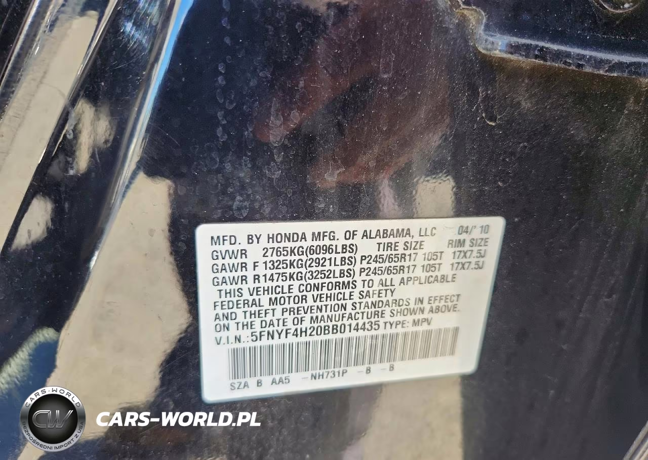 2011 Honda Pilot Lx VIN:5FNYF4H20BB014435 - 13