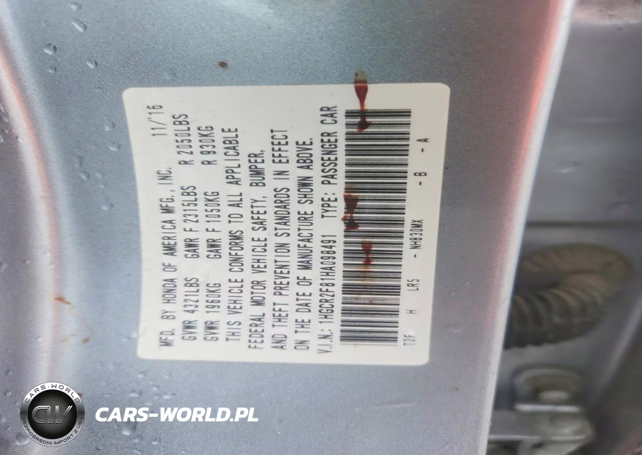 2017 Honda Accord Exl VIN:1HGCR2F81HA098491 - 12