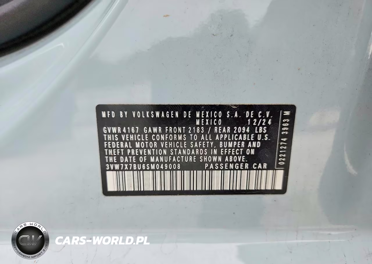 2025 Volkswagen Jetta Se VIN:3VW7X7BU6SM049008 - 13