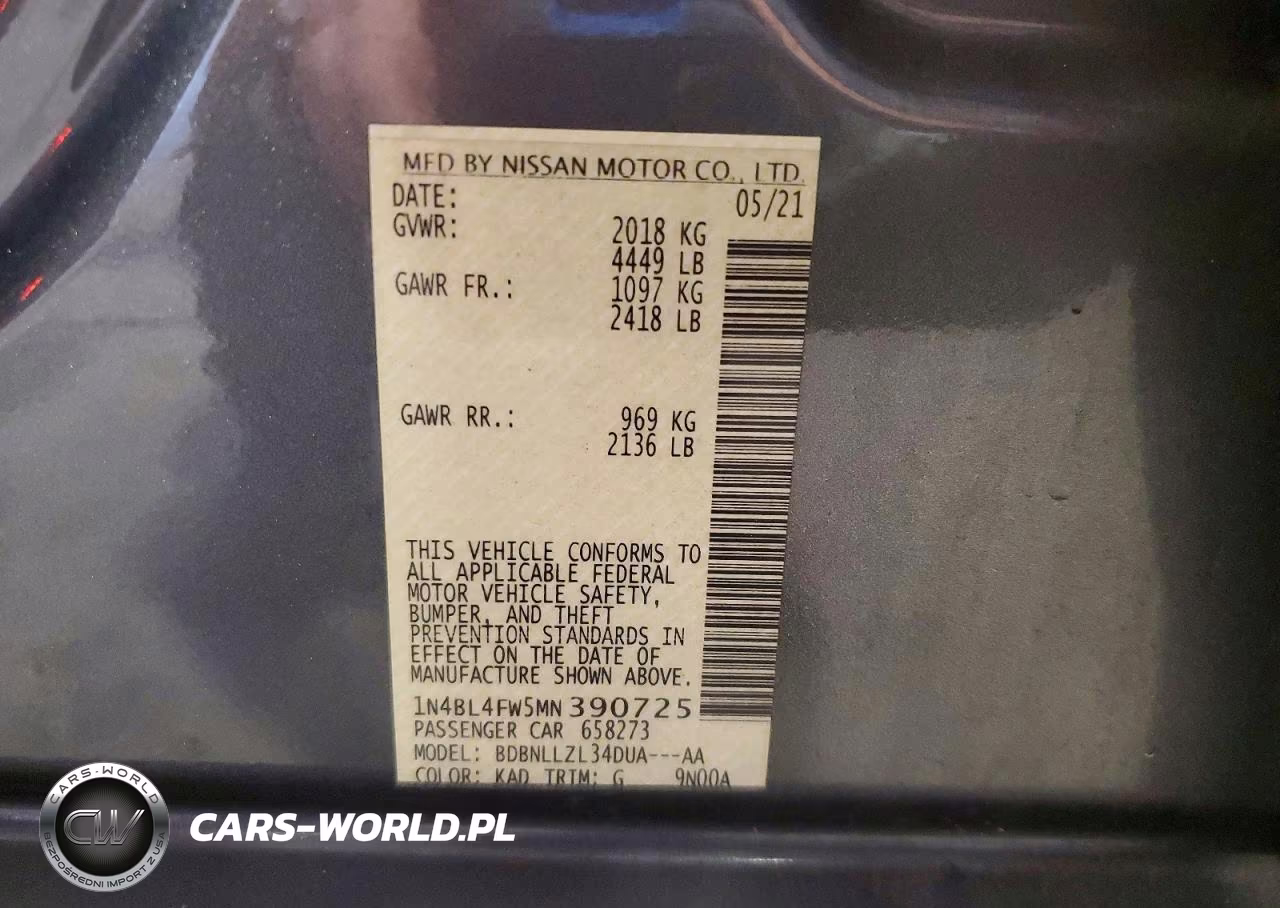 2021 Nissan Altima Platinum VIN:1N4BL4FW5MN390725 - 12