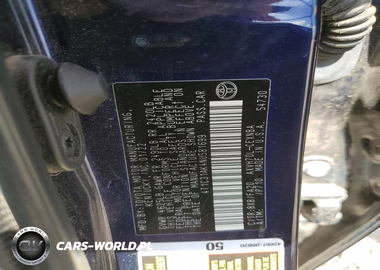 2022 Toyota Camry Le VIN:4T1C31AK4NU581699 - 12