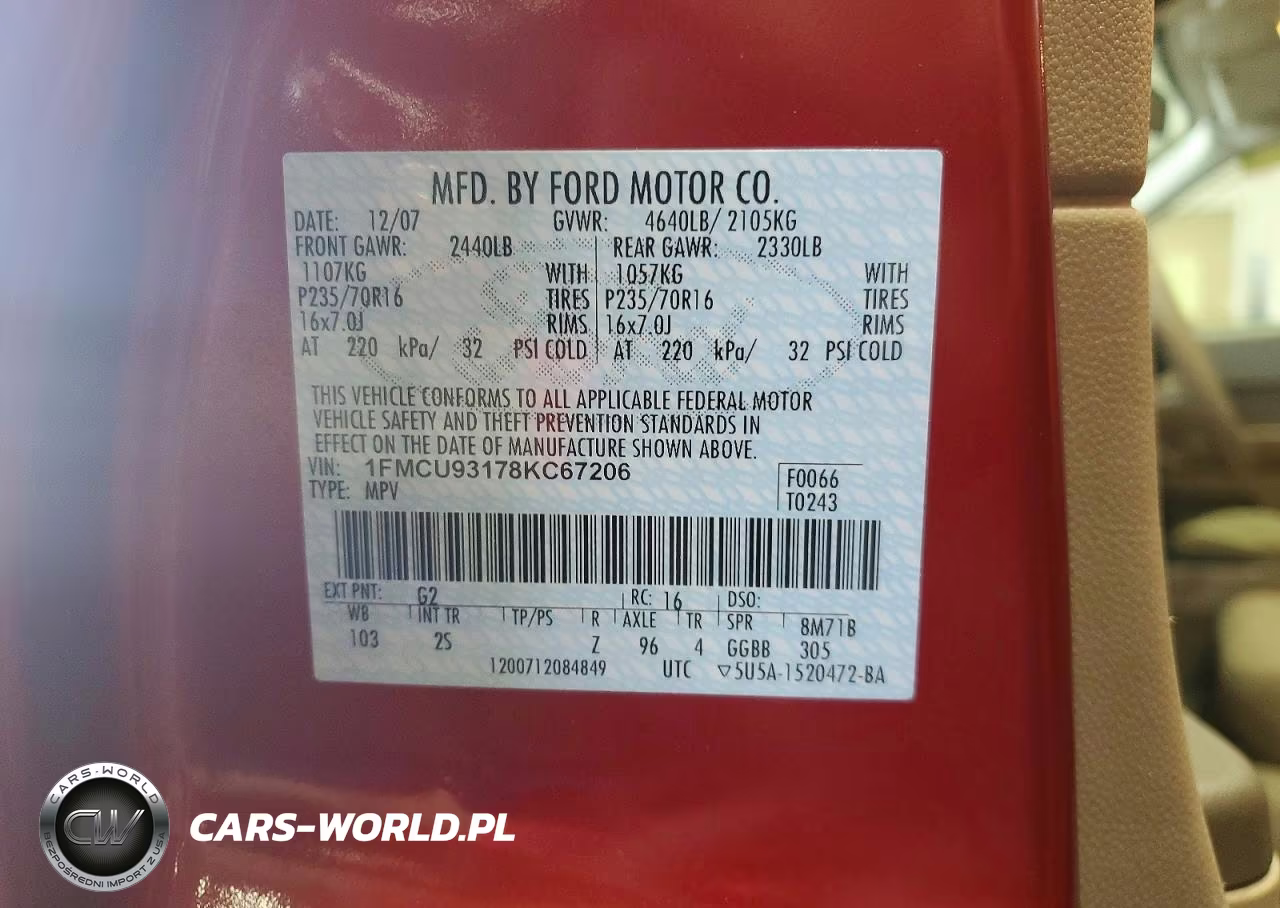 2008 Ford Escape Xlt VIN:1FMCU93178KC67206 - 13